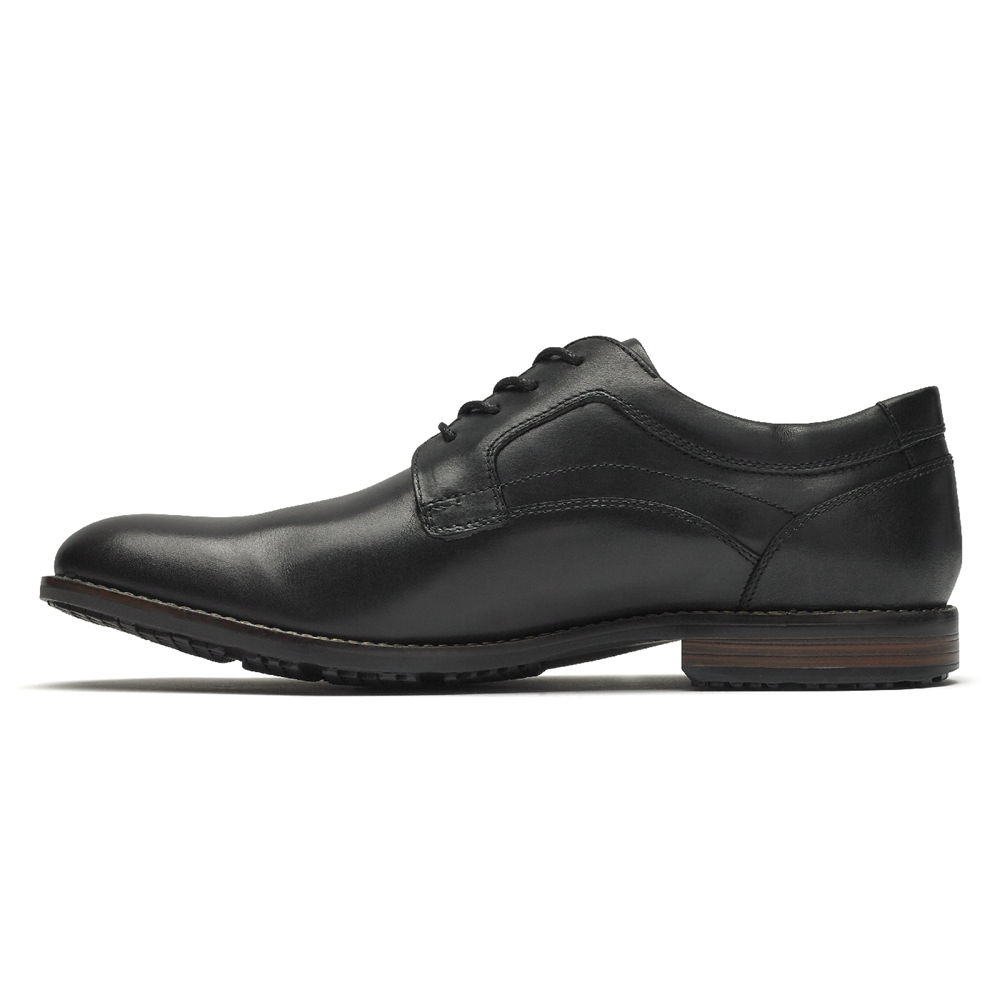 Rockport Singapore Mens Oxfords - Dustyn Plain Toe Black - QM8451027